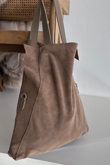 Bolsa de camurça sintética areia-escura Miraya 2