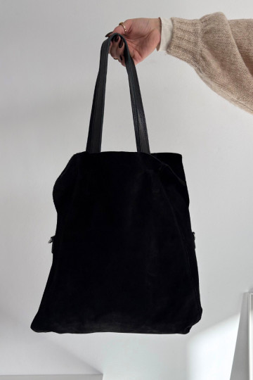 Bolsa de camurça sintética preta Miraya