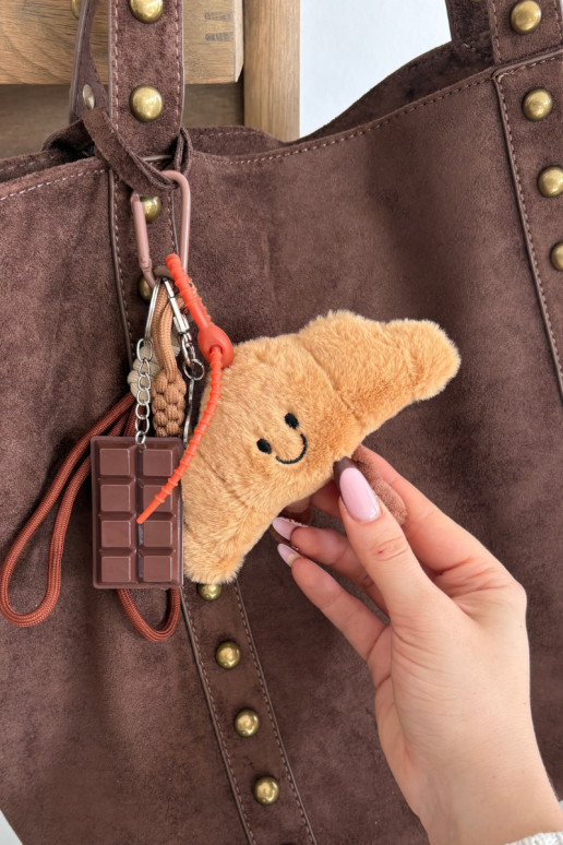 Breloczek Do Torebki Kluczy Rogalik Czekolada com corações Myssa