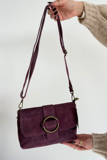 Skórzana de camurçaoParaa Uma bolsa pequena roxo Jessel