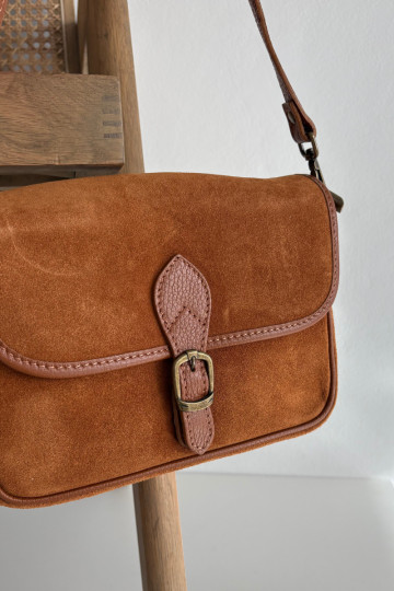 Skórzana de camurçaoParaa Portátil Carteiro cor marrom Norla