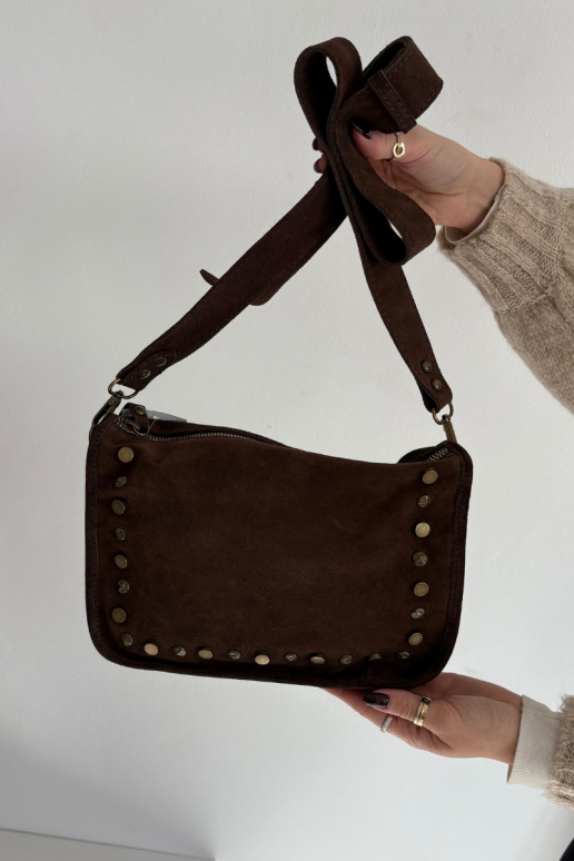 Skórzana de camurçaoParaa Portátil Zdobiona Com strass CzekoladoParaa Savra