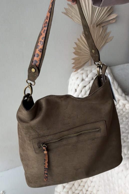 Portátilde camurça ecológicau Escurozielona Deliane