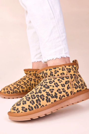 Botas de neve de camurça natural com estampa de leopardo, aquecidas com pele Matilda 2