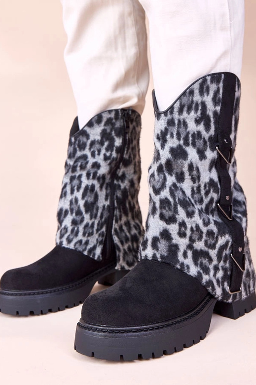 Botas de cano curto pretas com...