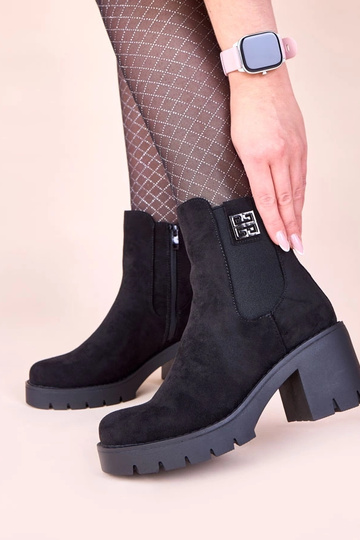 Botas de cano curto pretas com elástico Stilla 2
