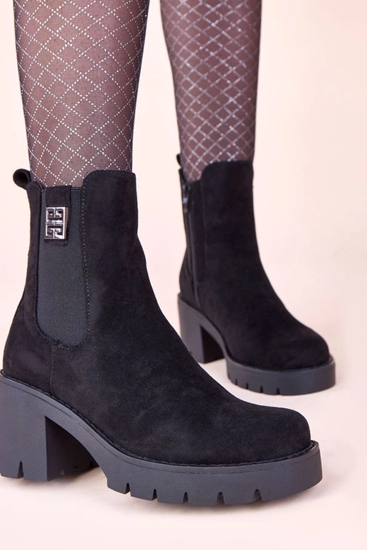 Botas de cano curto pretas com...