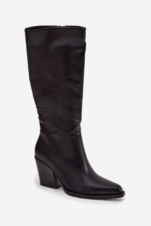 botas femininas com salto aquecimento cor preta Katelle