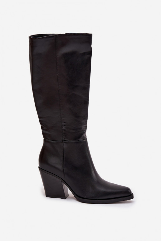 botas femininas com salto aquecimento cor preta Katelle