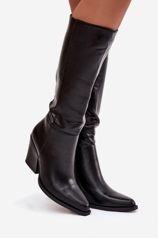 botas femininas com salto aquecimento cor preta Katelle