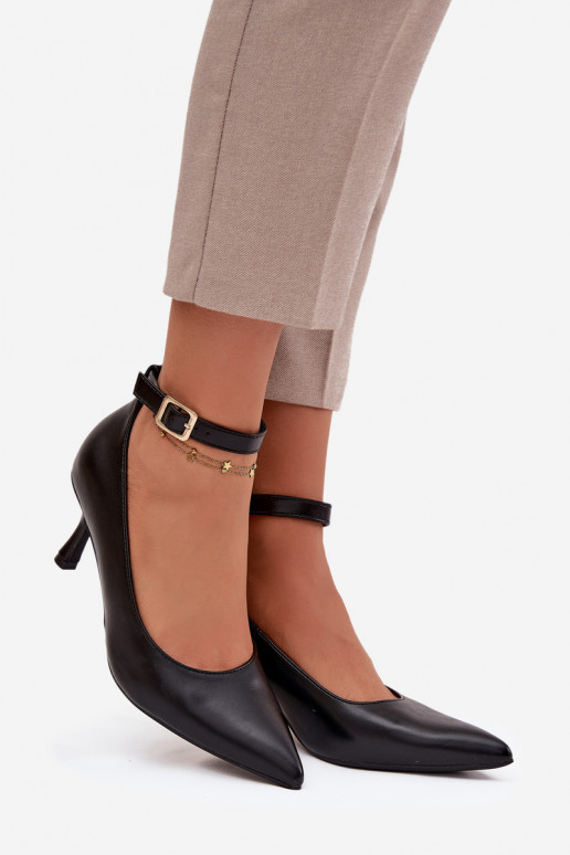 sapatos de salto alto Sapato com alças cor preta Perrine