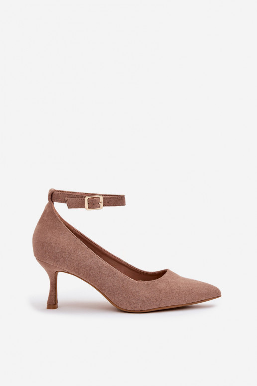 sapatos de salto alto Sapatode camurça ecológicau bege Devoria