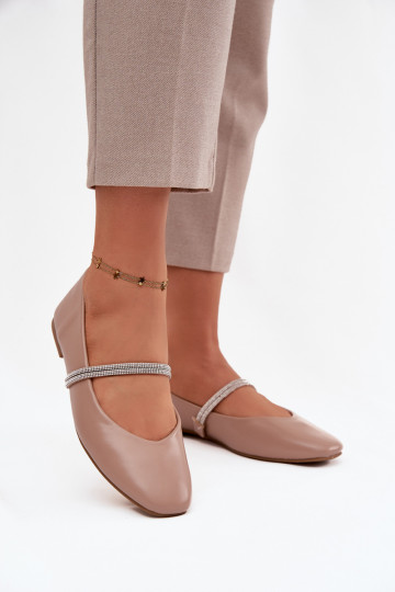 Bailarinas FemininoBłyszczącymi Paskami bege Ilirene