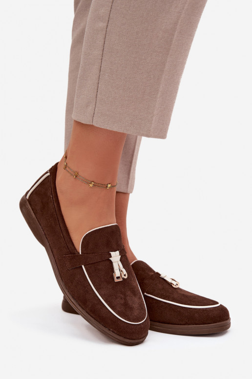 Mocassins Mocassins Femininode camurça ecológicau CzekoladoParae DarParaen