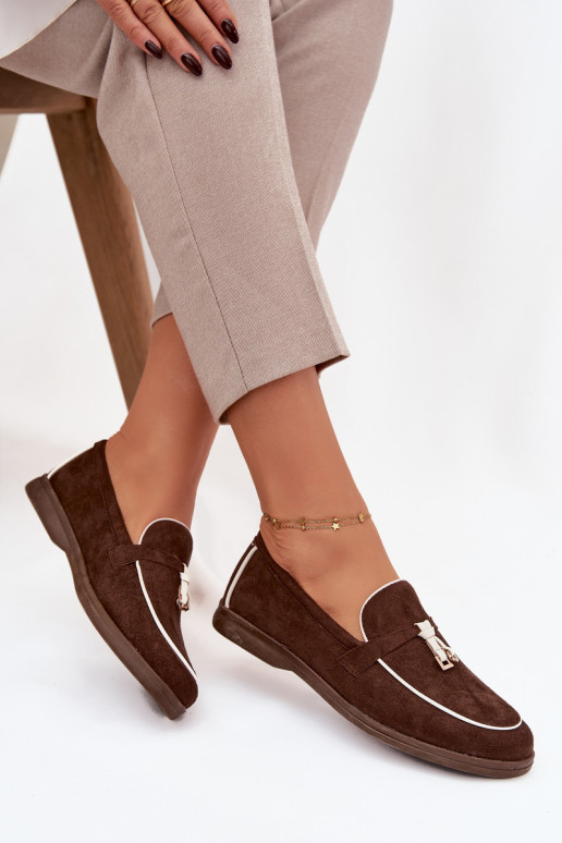 Mocassins Mocassins Femininode camurça ecológicau CzekoladoParae DarParaen