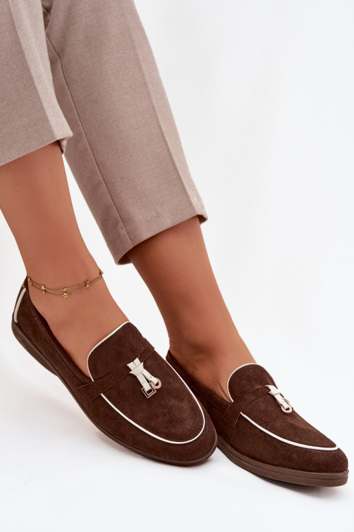 Mocassins Mocassins Femininode camurça ecológicau CzekoladoParae DarParaen