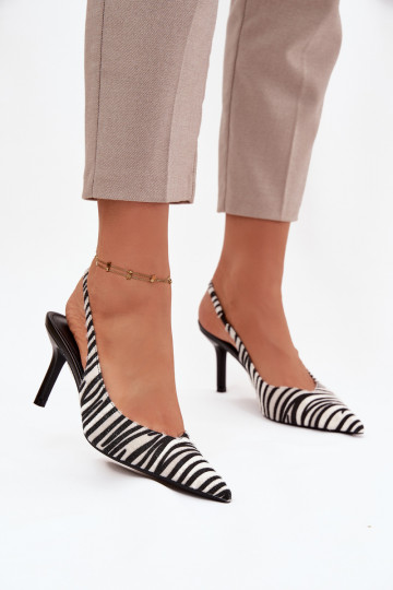 Sapato com salto fino Zebra Phelia 2