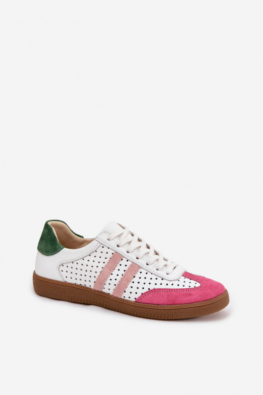 Pele com elementos abertos À modalo de tênis Feminino Zazoo N1318 Branco-cor rosa