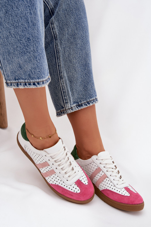 Pele com elementos abertos À modalo de tênis Feminino Zazoo N1318 Branco-cor rosa