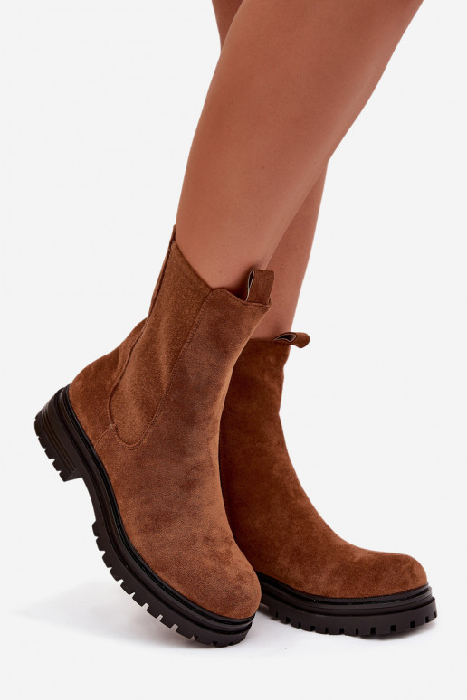 botas elegantes Feminino Casal o castelo cor marrom Julienne