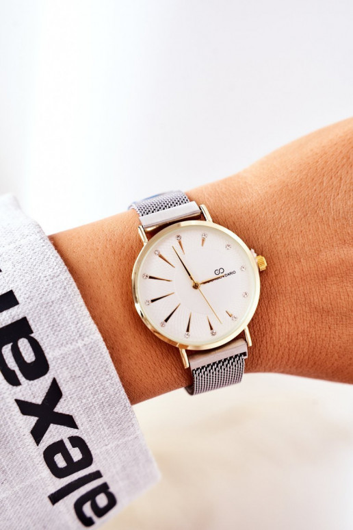 Assistir Habilitado pulseira Mesh Giorgio&Dario cinza-cor dourada