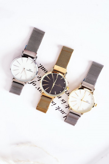 Assistir Habilitado pulseira Mesh Giorgio&Dario cinza-cor dourada 2