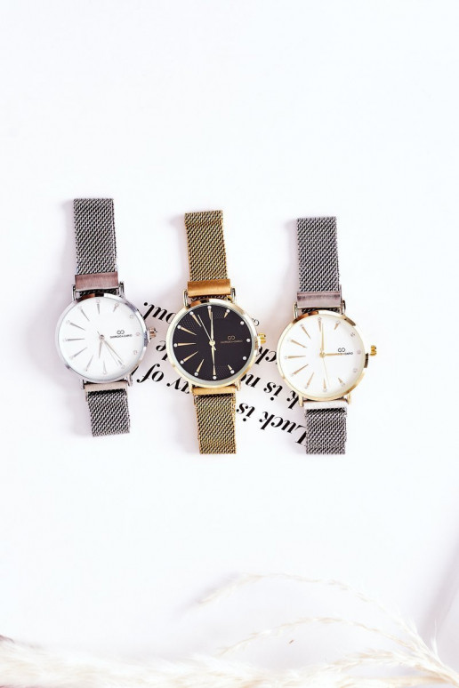 Assistir Habilitado pulseira Mesh Giorgio&Dario cinza-cor dourada