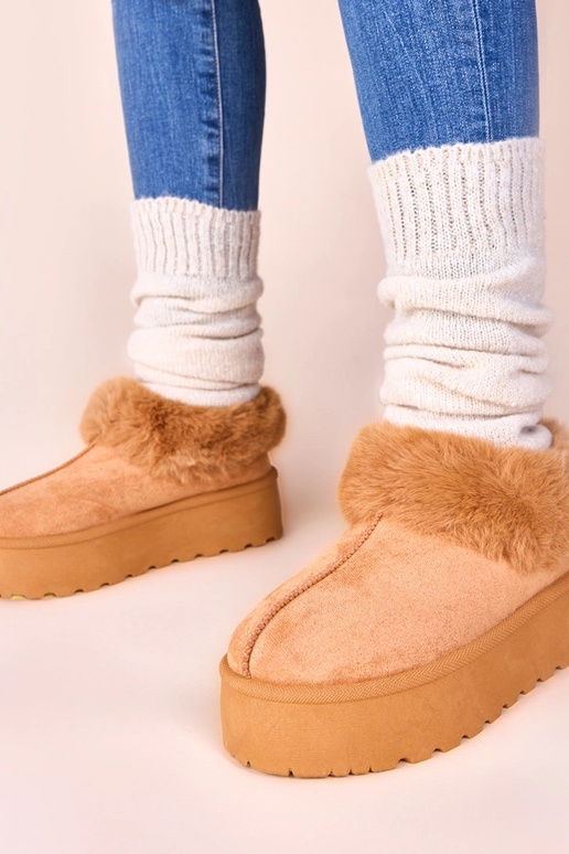 Botas de neve marrons com pelagem Deesi