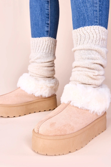 Botas de neve cor areia claro com pelagem Deesi
