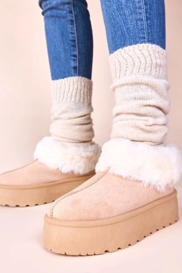Botas de neve cor areia claro com pelagem Deesi 2