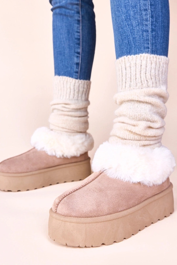 Botas de neve cor areia escura com pelagem Deesi