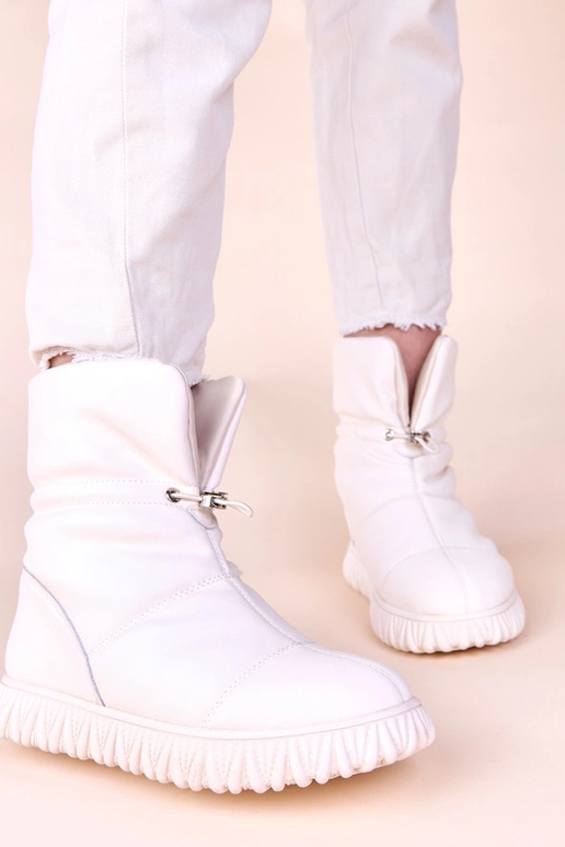 Botas de neve cor areia de couro...