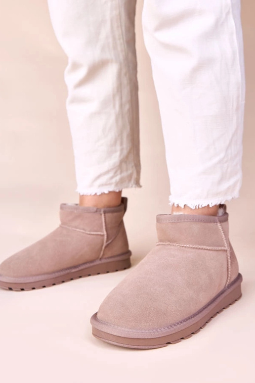 Botas de neve cinzas de camurça...