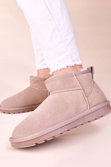 Botas de neve cinzas de camurça natural, aquecidas com pelagem Matilda 2