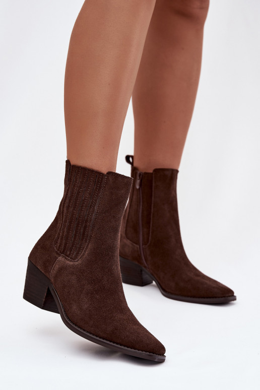 Botas de camurça com forro interno em marrom "Arelia"