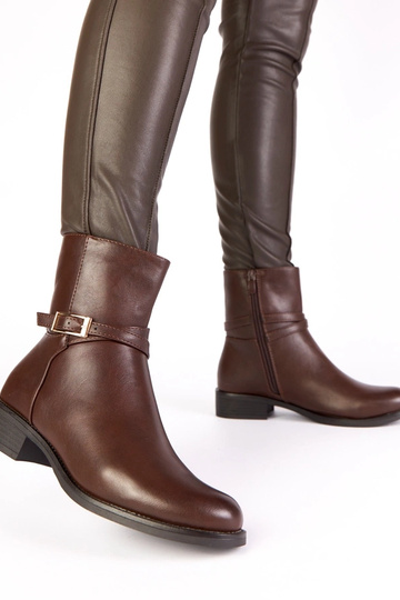 Botins marrons com fivela e cadeado Zema 2