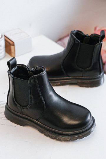 Botas infantis aquecidas na cor preta Porky