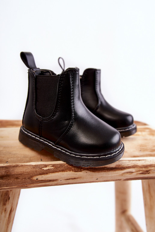 Botas infantis aquecidas na cor preta Porky