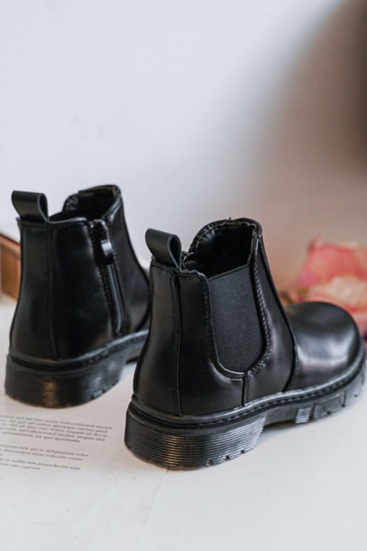 Botas infantis aquecidas na cor preta Porky