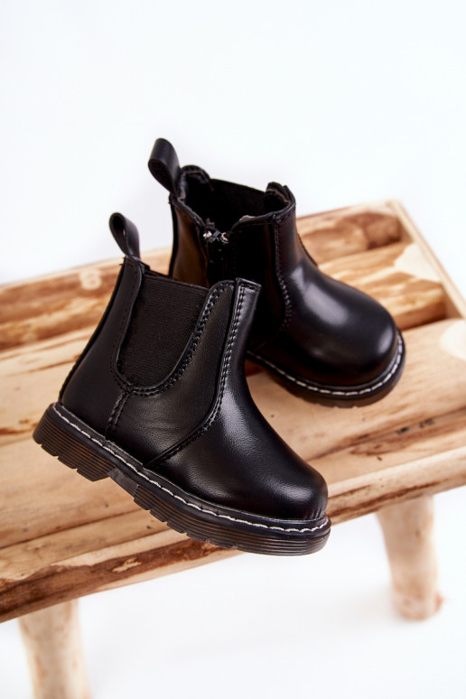 Botas infantis aquecidas na cor preta Porky