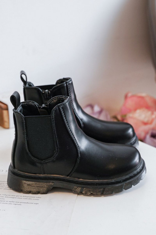 Botas infantis aquecidas na cor preta Porky