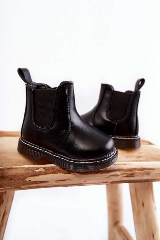 Botas infantis aquecidas na cor preta Porky