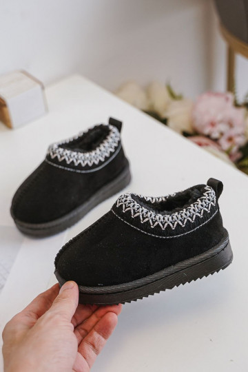 Botas de neve para criança com plataforma, isoladas com pelo no interior, em preto Vilabria 2