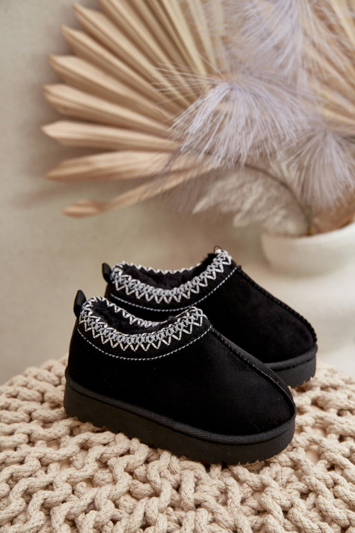 Botas de neve para criança com plataforma, isoladas com pelo no interior, em preto Vilabria