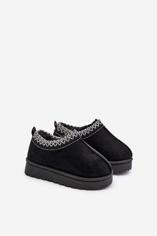 Botas de neve para criança com plataforma, isoladas com pelo no interior, em preto Vilabria