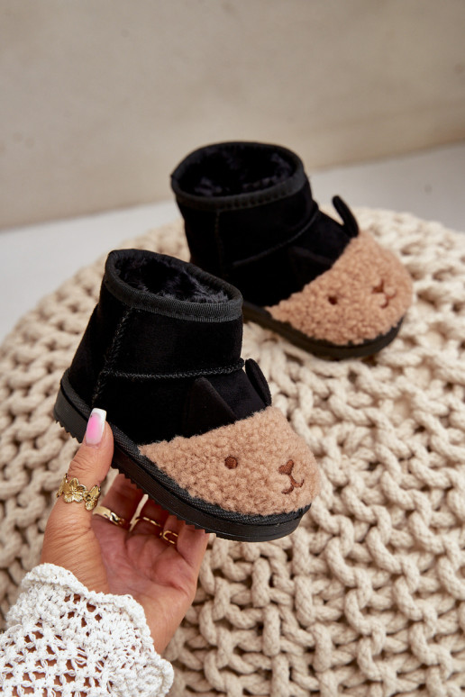 Botas de neve infantis quentes Lamy cor preta Esandira