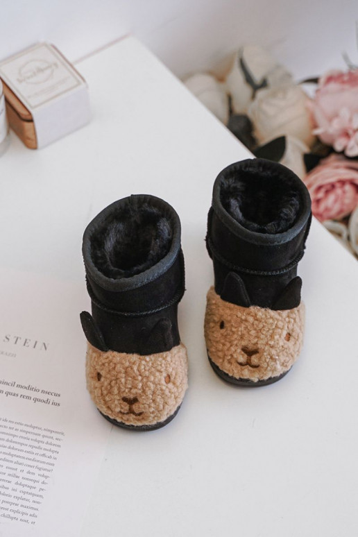 Botas de neve infantis quentes Lamy cor preta Esandira