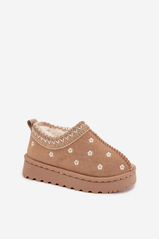 Botas de neve Infantilcom motivos floraisuszkami aquecimento com pelo por dentro bege Palina