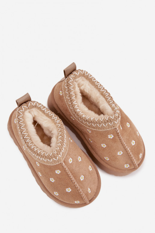 Botas de neve Infantilcom motivos floraisuszkami aquecimento com pelo por dentro bege Palina