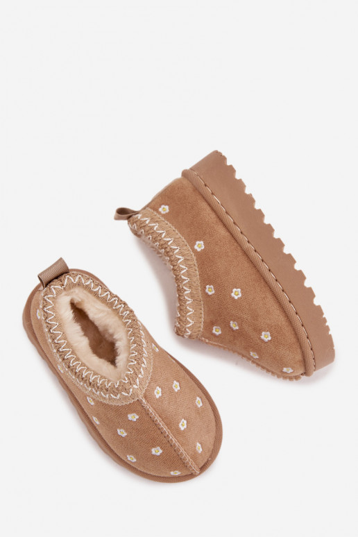 Botas de neve Infantilcom motivos floraisuszkami aquecimento com pelo por dentro bege Palina